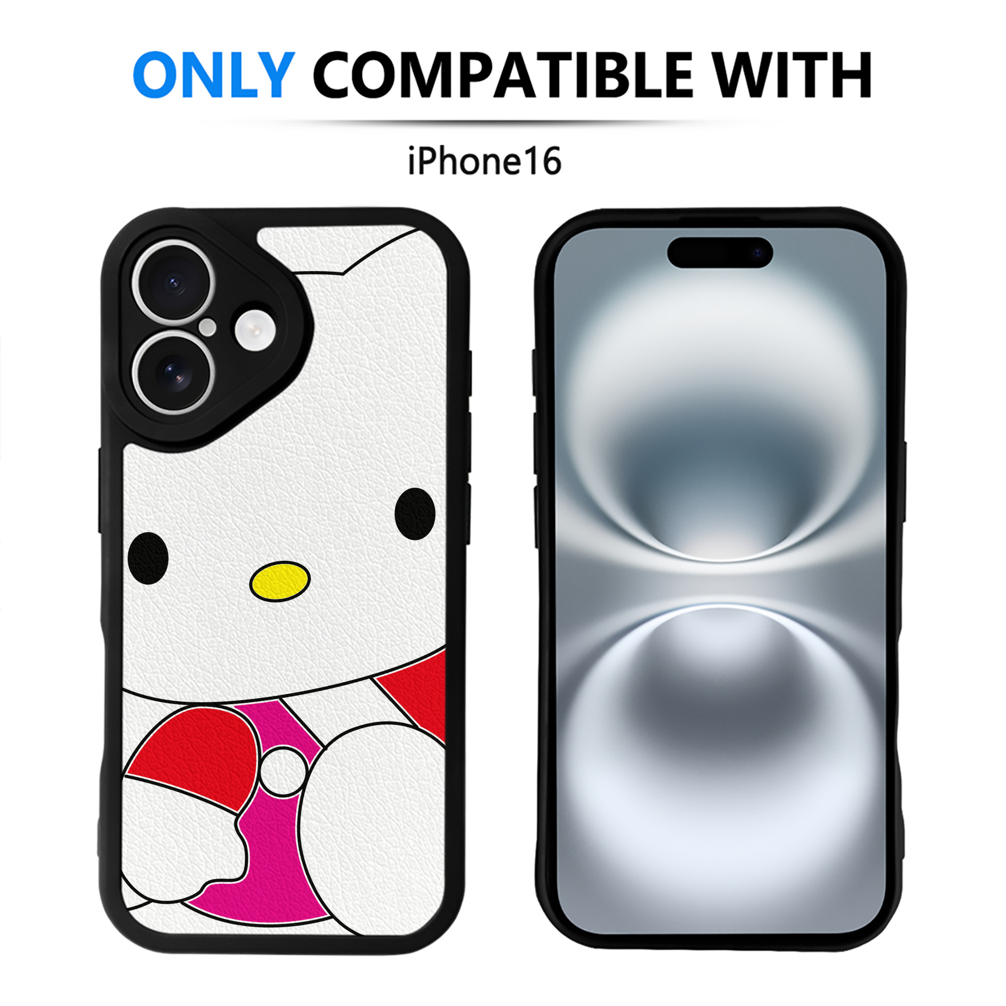 （画像用） Hello Kitty ハローキティ 【iPhone 16シリーズ対応】シリコンスマホケース（レザー調） 材質：シリコン